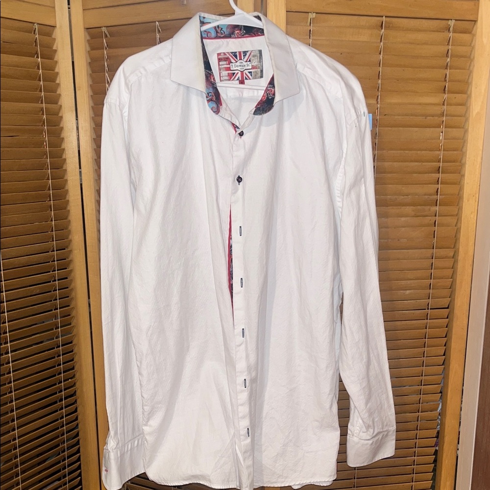 Stylish White Men's Button Down Shirt